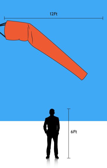 12 ft windsock scale diagram
